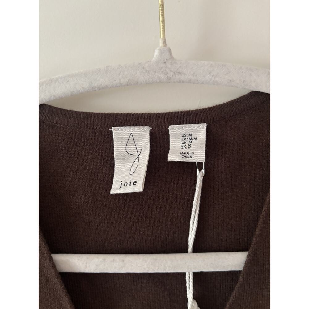 Joie Brown White Striped Button Vest Medium - Picture 3 of 7